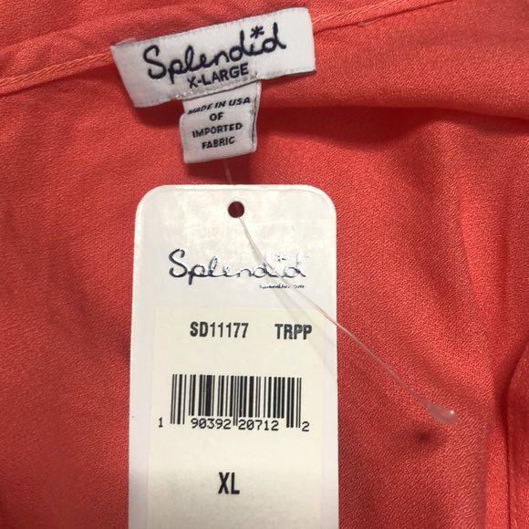 Splendid Orange Cold Shoulders Mini Dress XL NEW - Picture 9 of 11